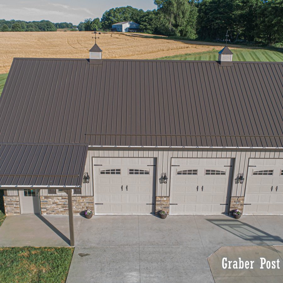 dark gray standing seam metal roof
