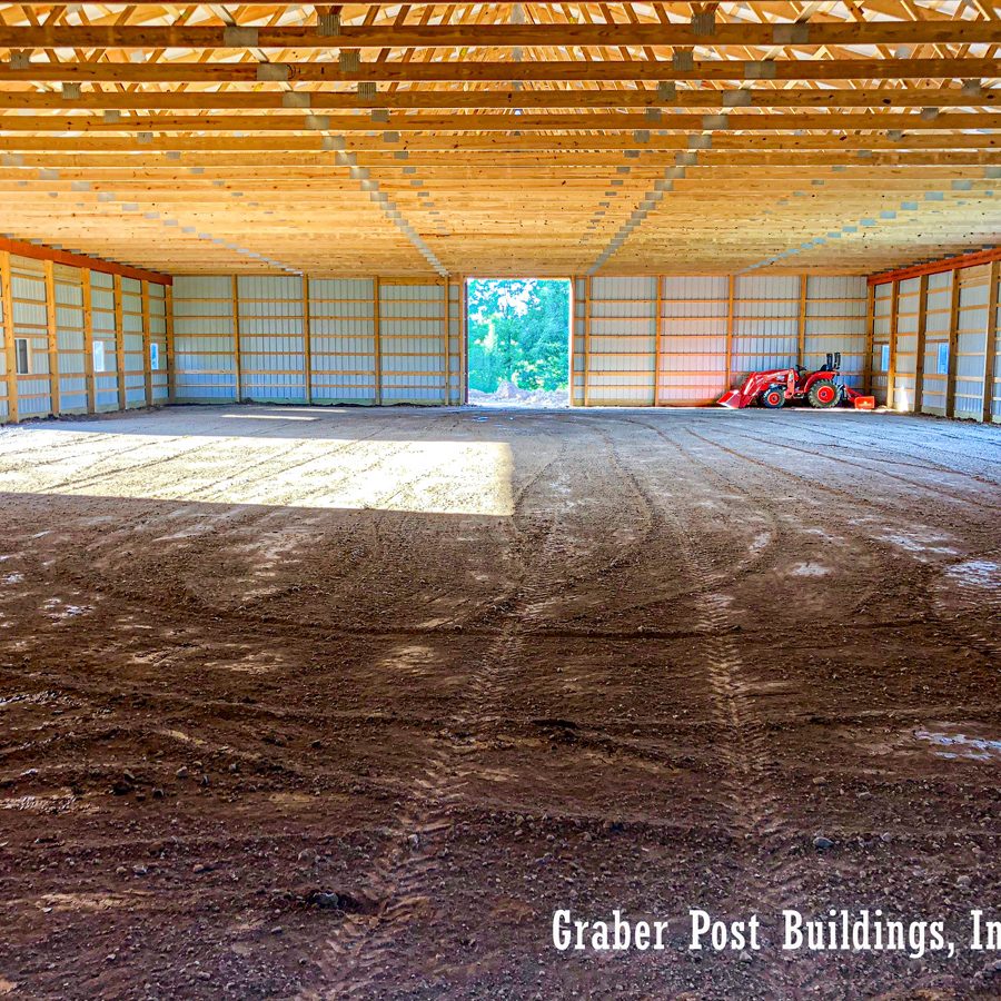 overhead wooden engineered trusses