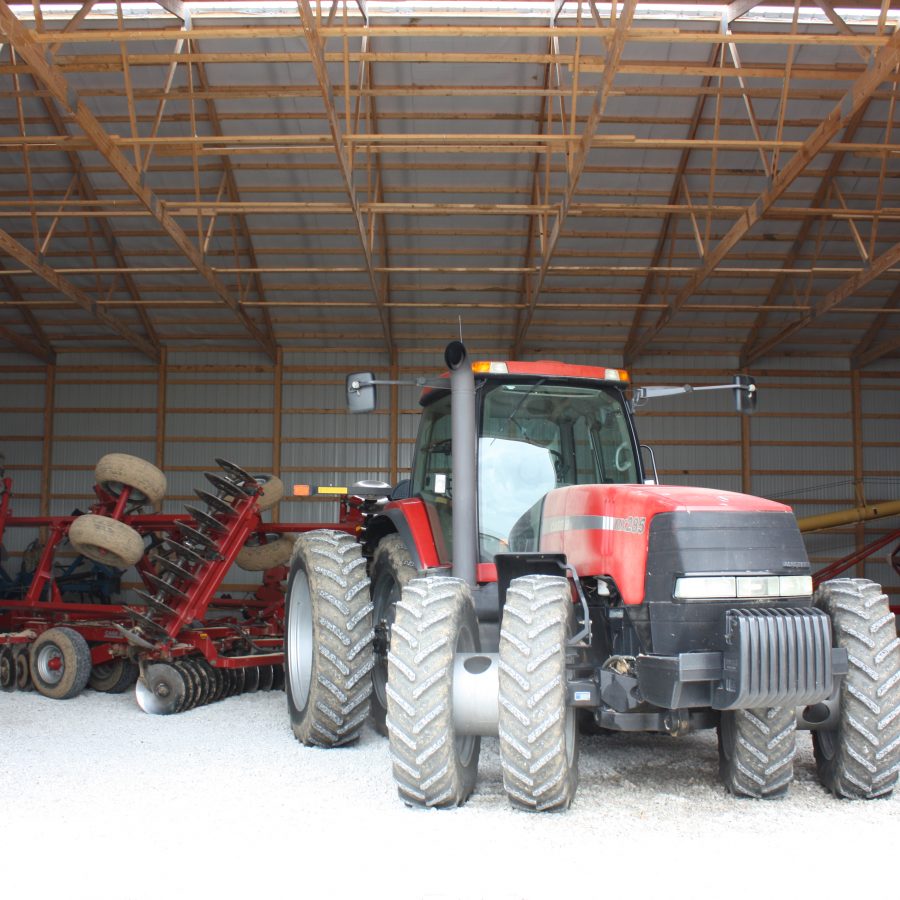 engineered wooden trusses underneath roof