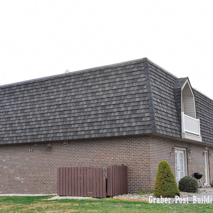 gray boral steel shingle roof installation