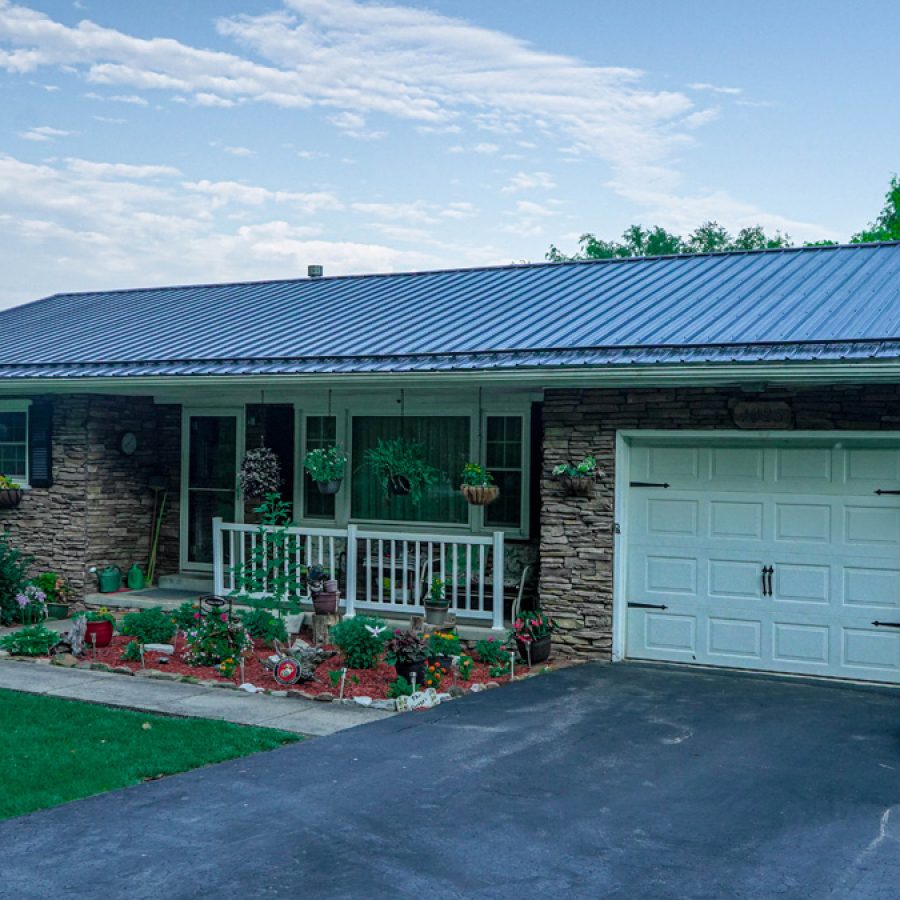 gray standing seam metal roof