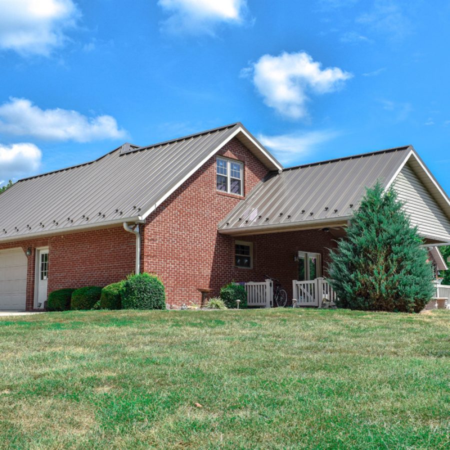 metal roofing on brick garage