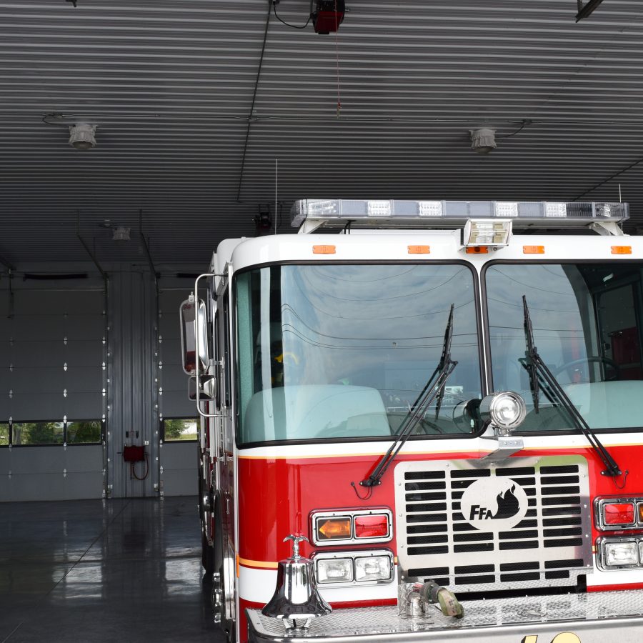 large garage space for fire truck