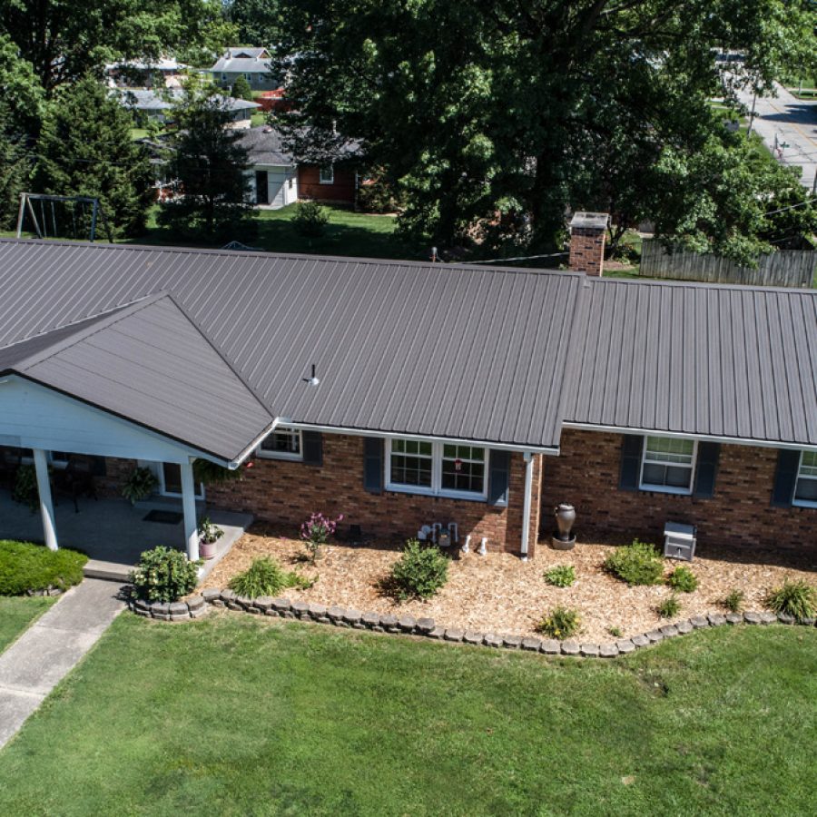 standing seam metal roof on new residential home