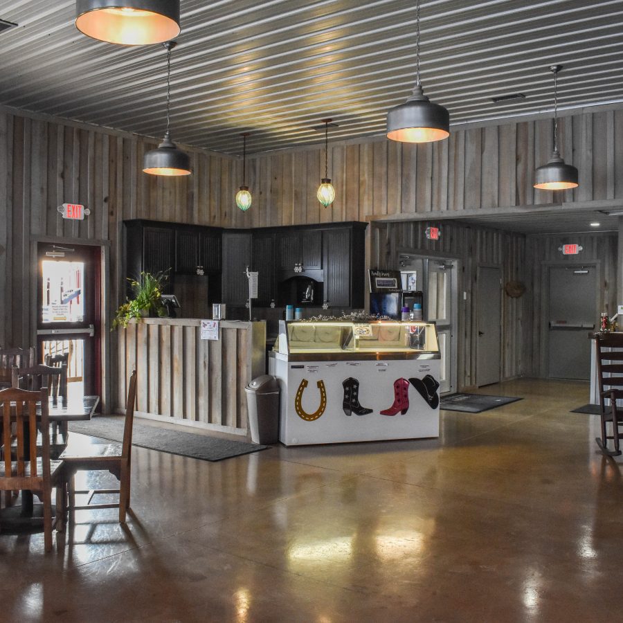 well designed post frame store with western theme