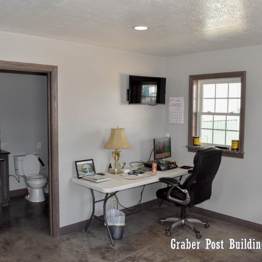 home office and bathroom