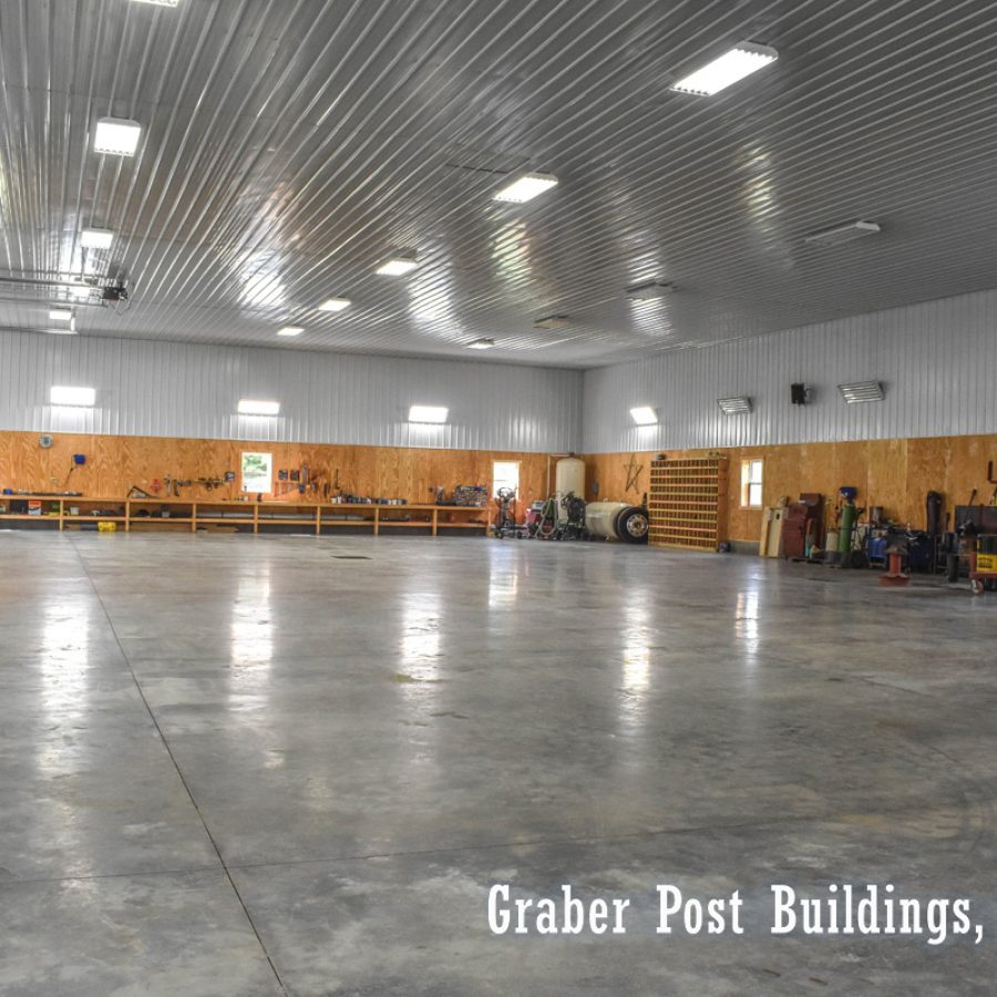 large commercial workshop with metal siding and roofing