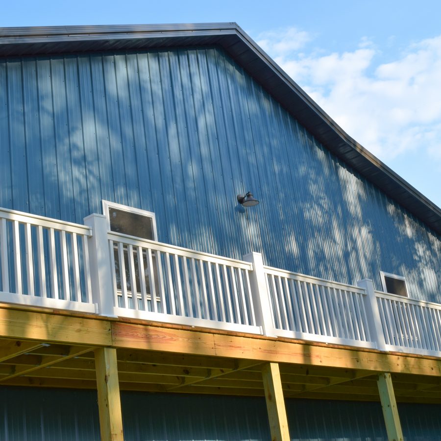 blue metal siding